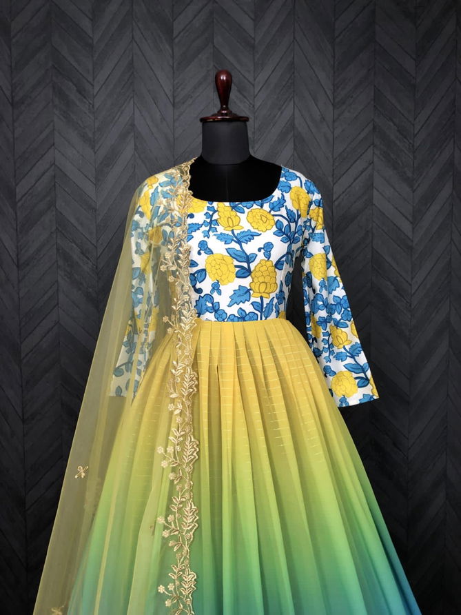 Estaa 17 Wedding Wear Heavy Long Anarkali Kurti With Dupatta